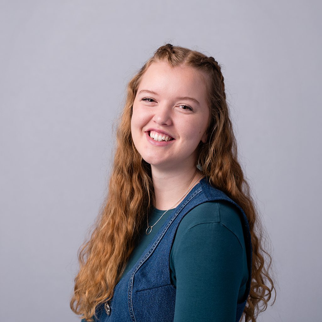 Portrait of a smiling young woman from the church team in Bury St Edmunds, Suffolk.