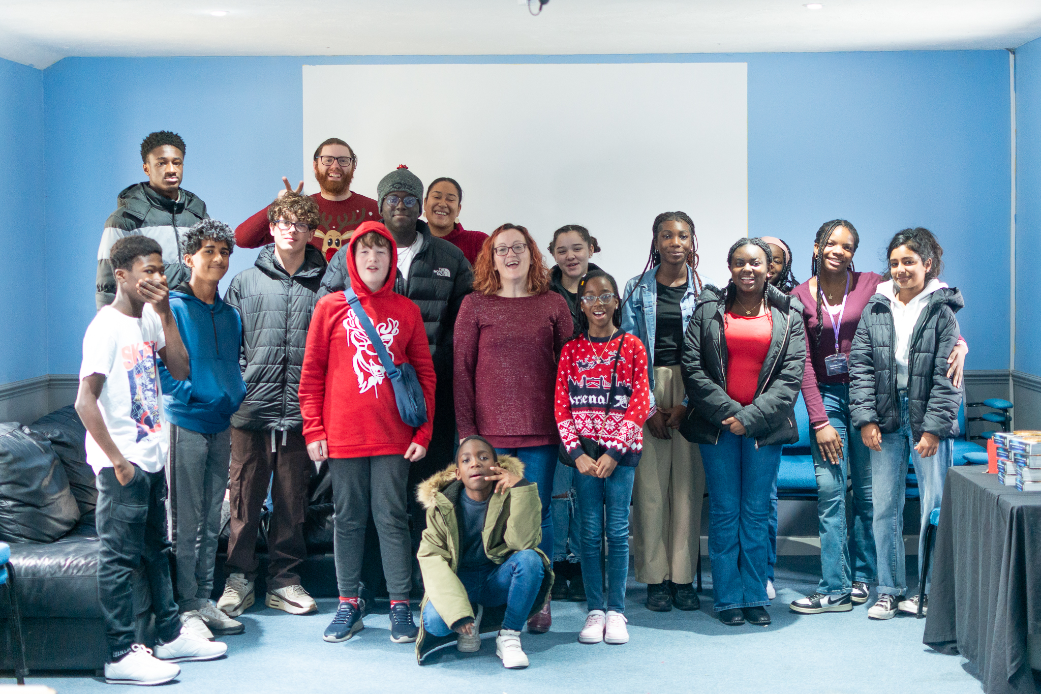“Large group of young people and leaders gathered together at a church youth group in Bury St Edmunds, Suffolk”