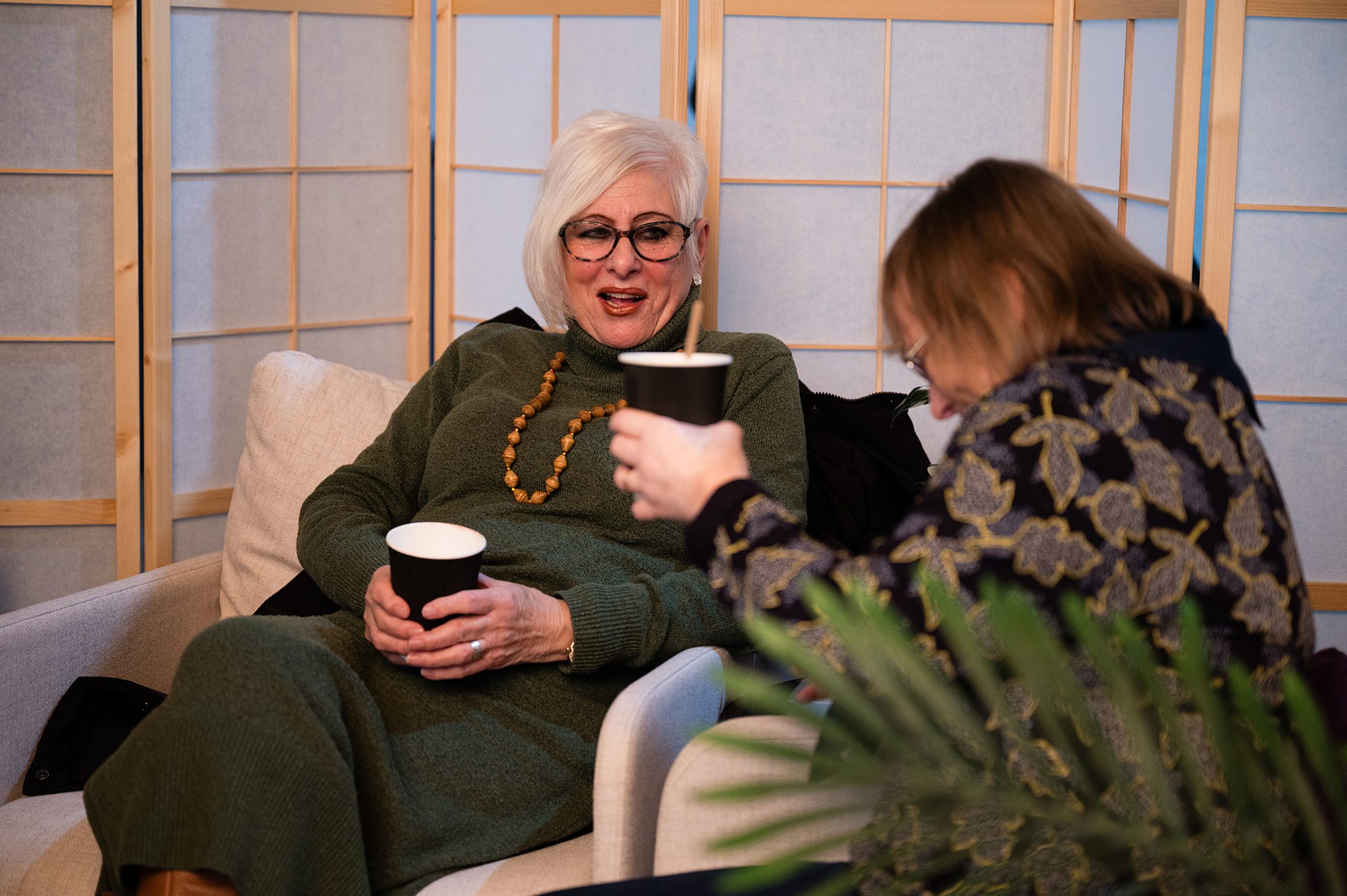 “Women enjoying coffee and conversation at a Beacon Church community gathering in Bury St Edmunds Suffolk”