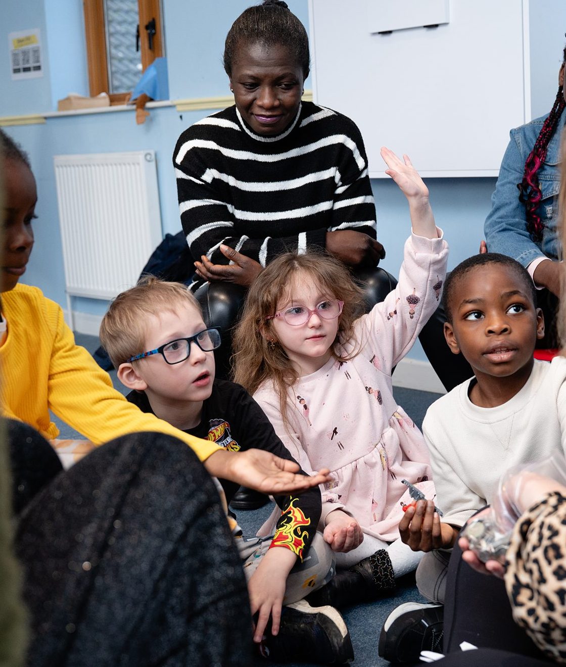 Children and a leader engaging in a church kids ministry activity in Bury St Edmunds, Suffolk