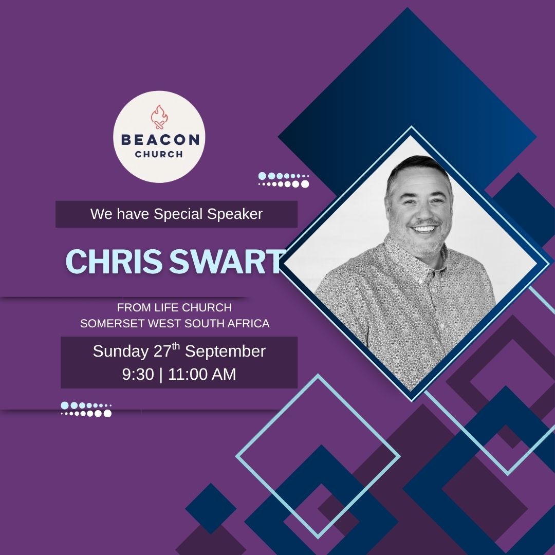 Guest speaker Chris Swart from Life Church, Somerset West, South Africa, visiting Beacon Church in Bury St Edmunds, Suffolk, on Sunday 27 September.